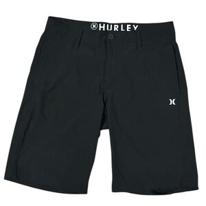 Hurley Men’s Hybrid Walkshorts Black Logo Pockets 32in
